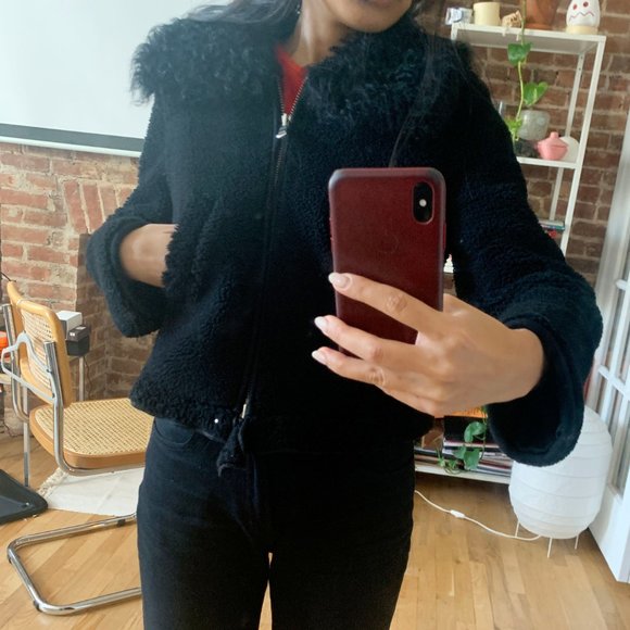 Hache Shearling cropped jacket Made in Italy size - Picture 4 of 8